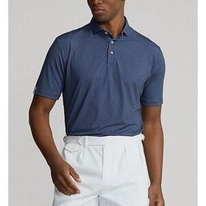 Ralph Lauren RLX Golf Classic Fit Dot Performance Polo Shirt Navy Blue Men's XS